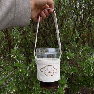 小狗帆布飲料提袋